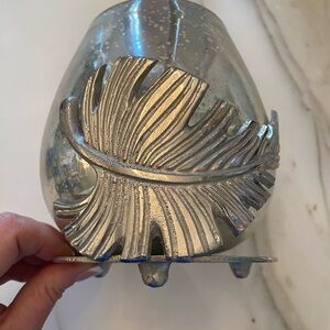 Silver Leaf Candle Holder